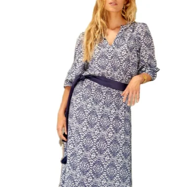 New Floral Printed Short Sleeves Ankle Length Long Women frilled Casual Women Dresses