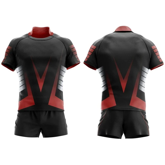 Wholesale 2024 OEM New Design  Custom Made Breathable Material 100% Polyester Rugby Uniform 2024 New Design Rugby Uniform