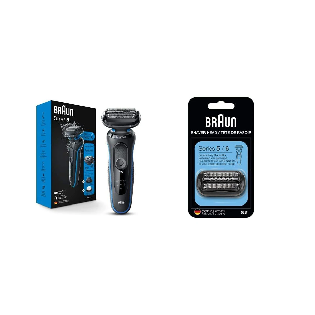 Braunn Series 8 8453cc Electric Shaver for Men, 3+1 Head with Trimmer, Electric Razor