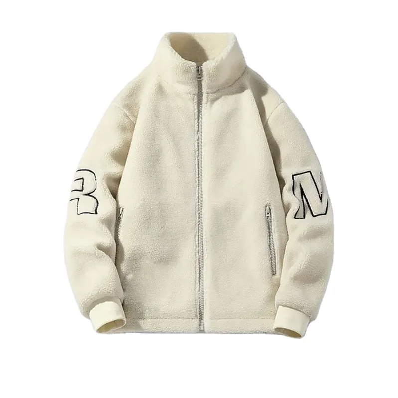 Hot Winter Warm Teddy Coat Sweatshirt Quarter Zip Stand Collar Sherpa Fleece 100%lamb Wool Pullover With Pocket Sweatshirt