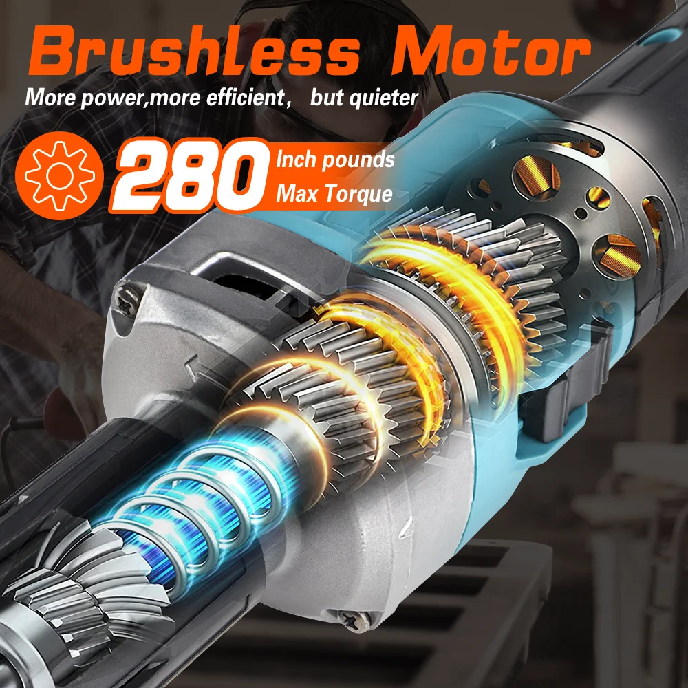 6mm 2000W Chargeable Brushless Sharpening Engraving Woodworking Electric Straight Grinder For 18v Battery