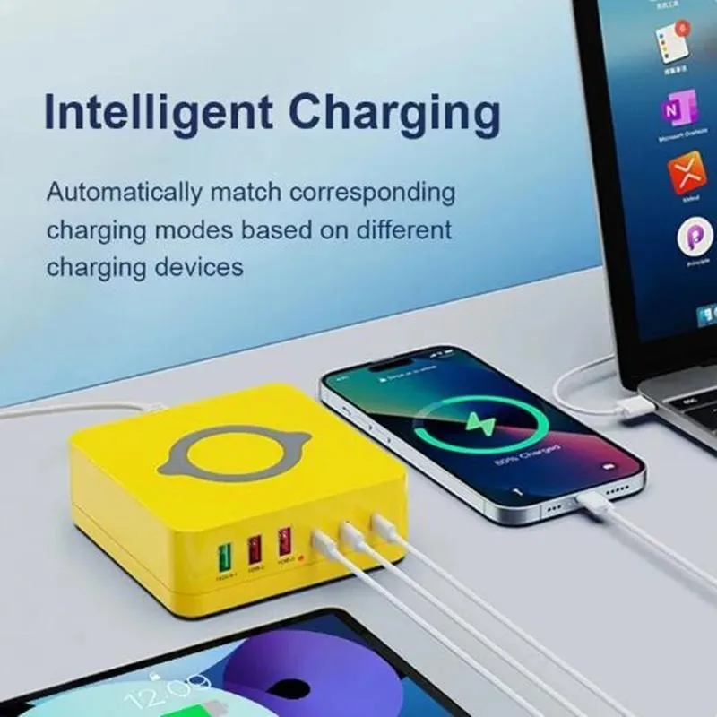 USB C Charger 140W USB C Charger Block,Upgraded GaN III 6-Port Fast Charging Station Hub,PD 65W Laptop Charger for iPhone 16