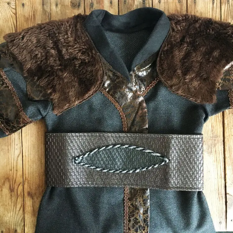 Traditional Ertugrul Gazi Handmade Leather Alp Costume Brown For Kids