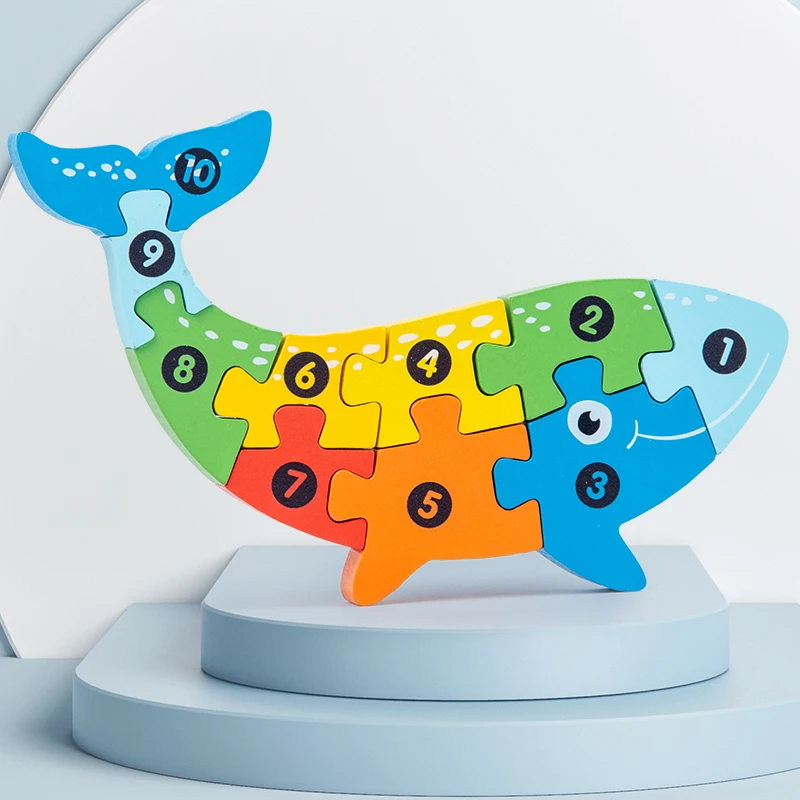 Wholesale Montessori wooden cartoon 3D puzzle toys manufacturer direct sale baby early development learning educational toys