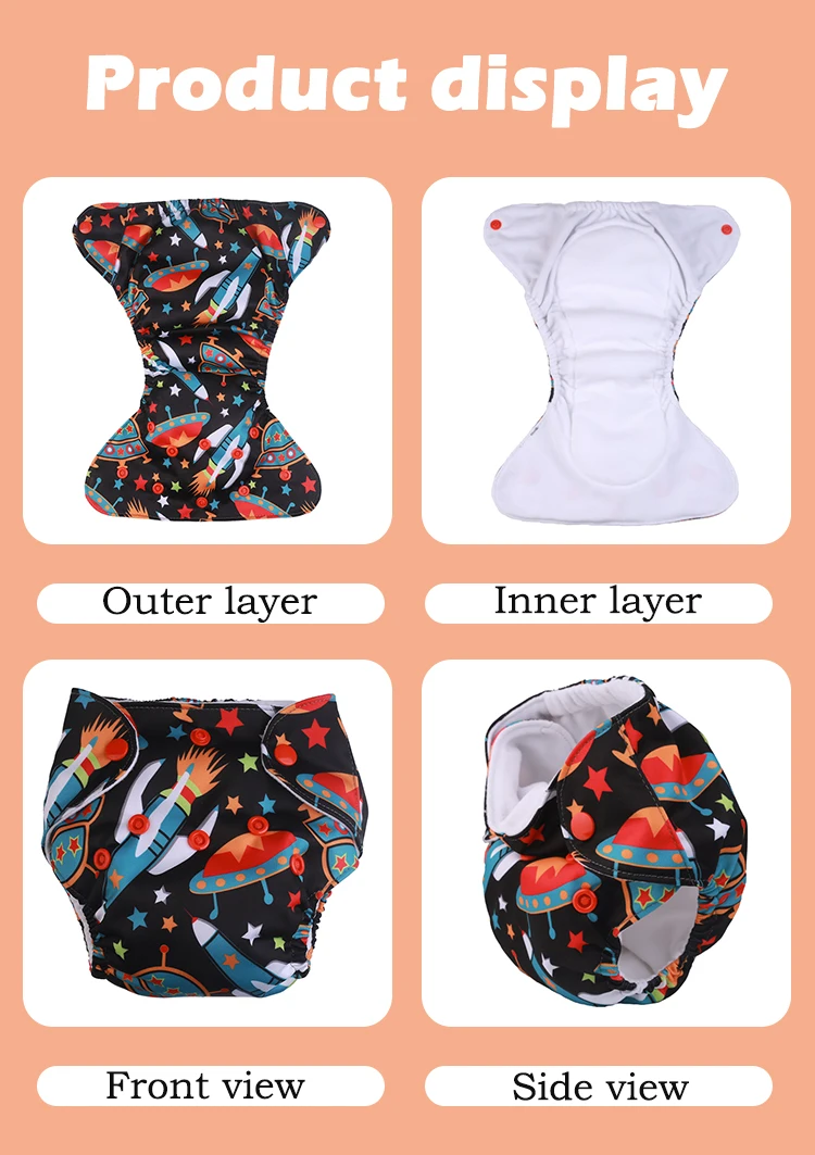 Cheap Washable Cloth Nappies Ecologic Product Custom Wholesale Reusable Baby Cloth Diaper Newborn