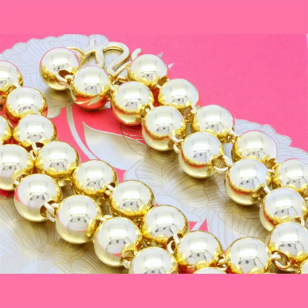 Classic Design Factory Price 24K Yellow Gold Filled 8.2mm Beads Mens Gold Plated Chain