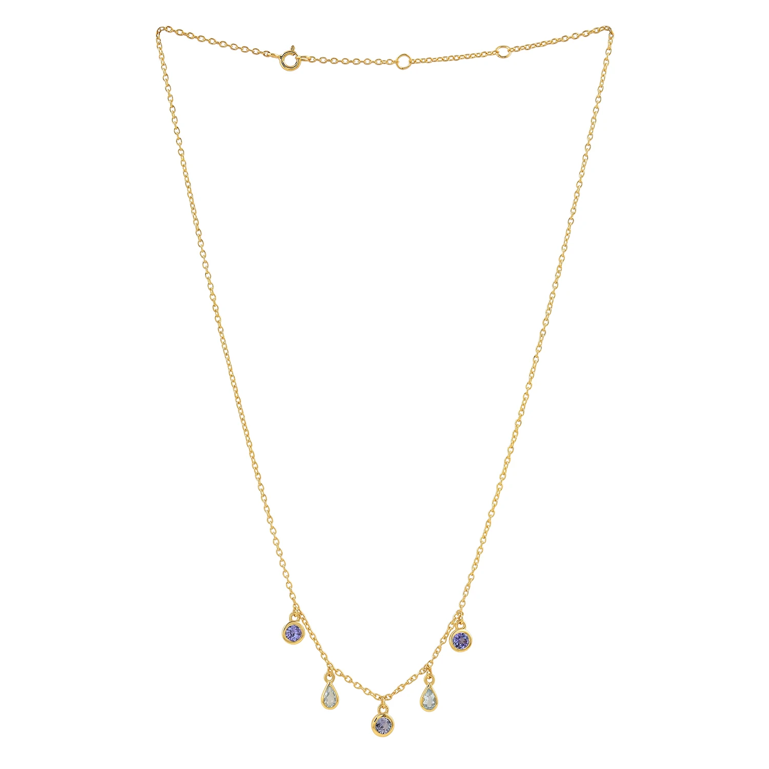 wholesale jewellery good quality beautiful 925 sterling silver gemstone gold plated women necklace indian silver jewellery
