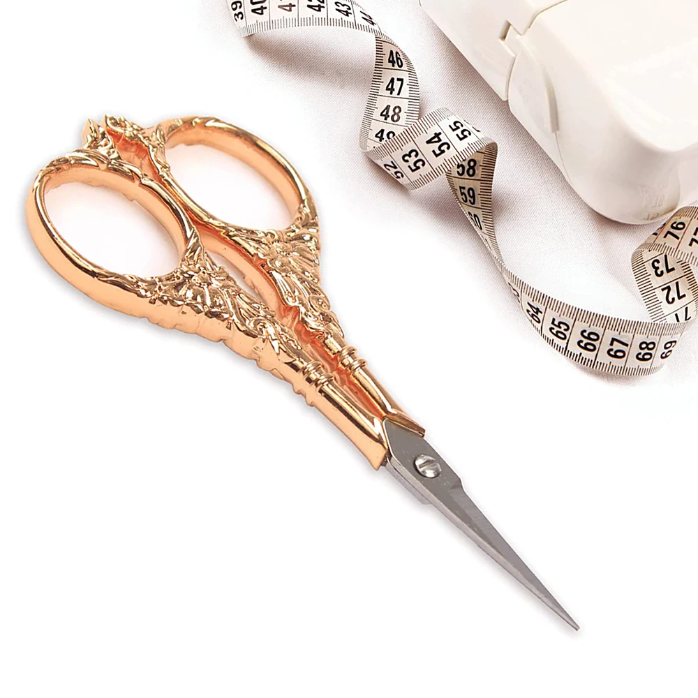 Wholesale Needle Work Thread Scissor Rose Gold Handle Manicure Scissors Metal Steel Nail Cutting Fancy Scissors