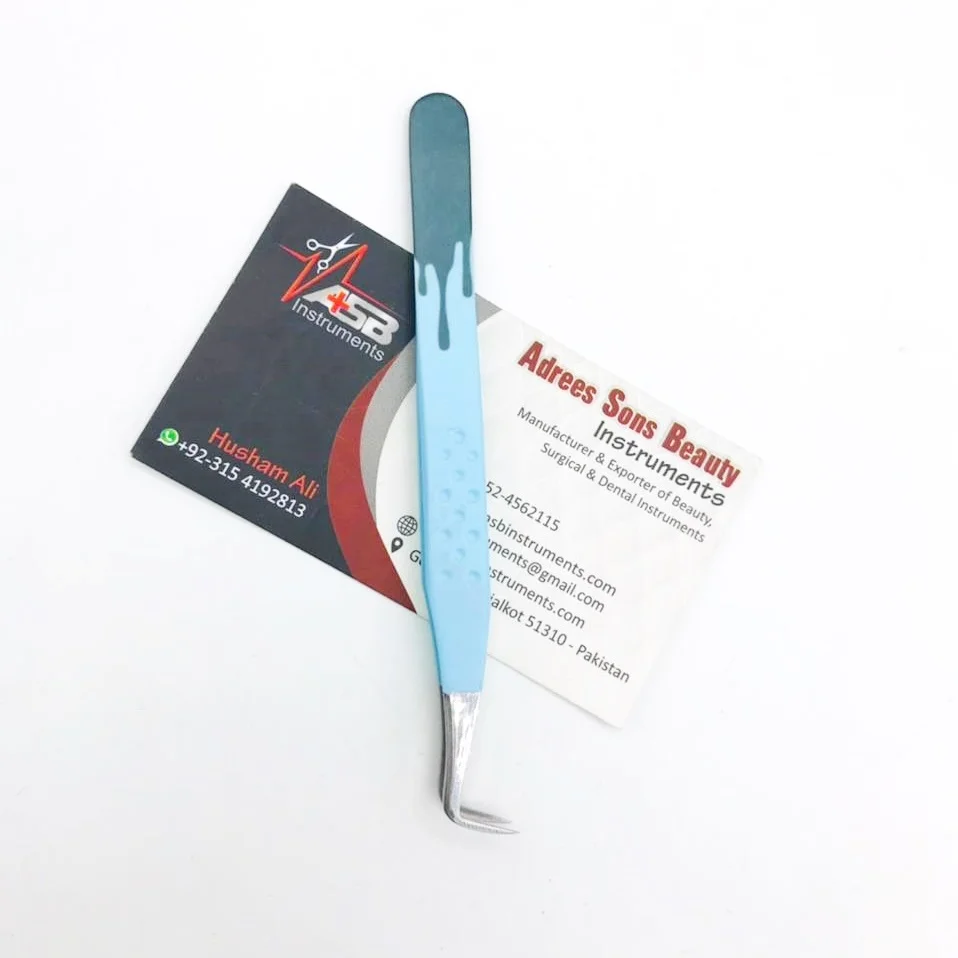 Professional Lash Tweezer 90 Degree Slim Boot Sustainable Steel Dot Print Handle New Styles Eyelash Extension Tweezers