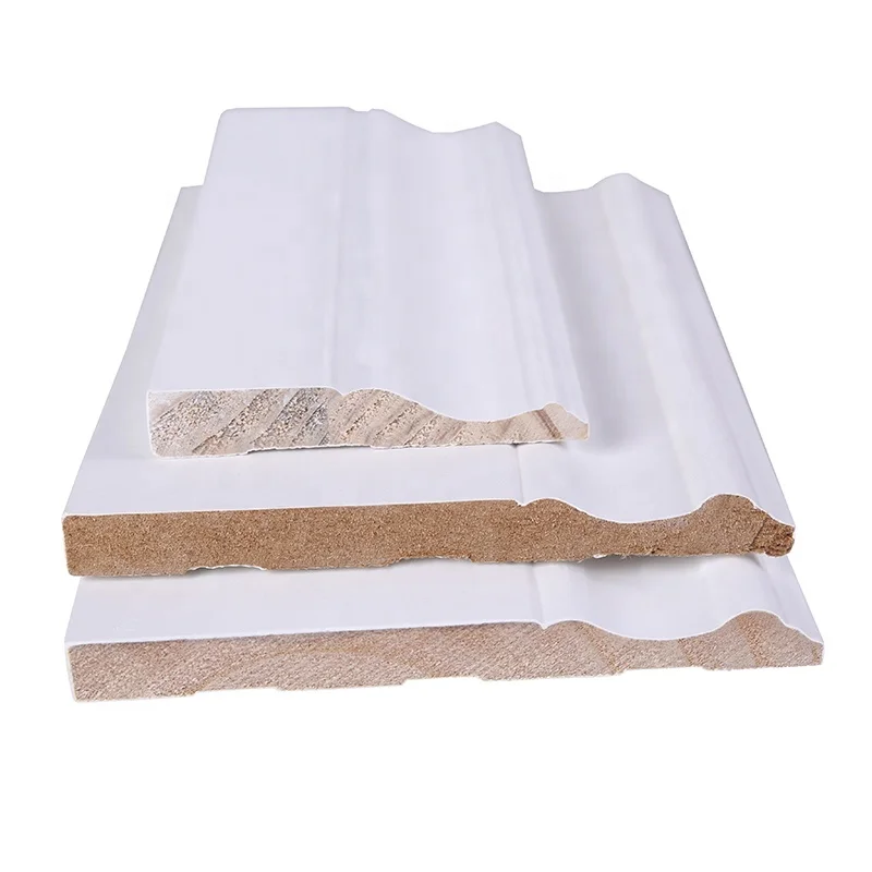 Wholesale Cheap Price White Painted Wood Trim Connection MDF Baseboard Moulding