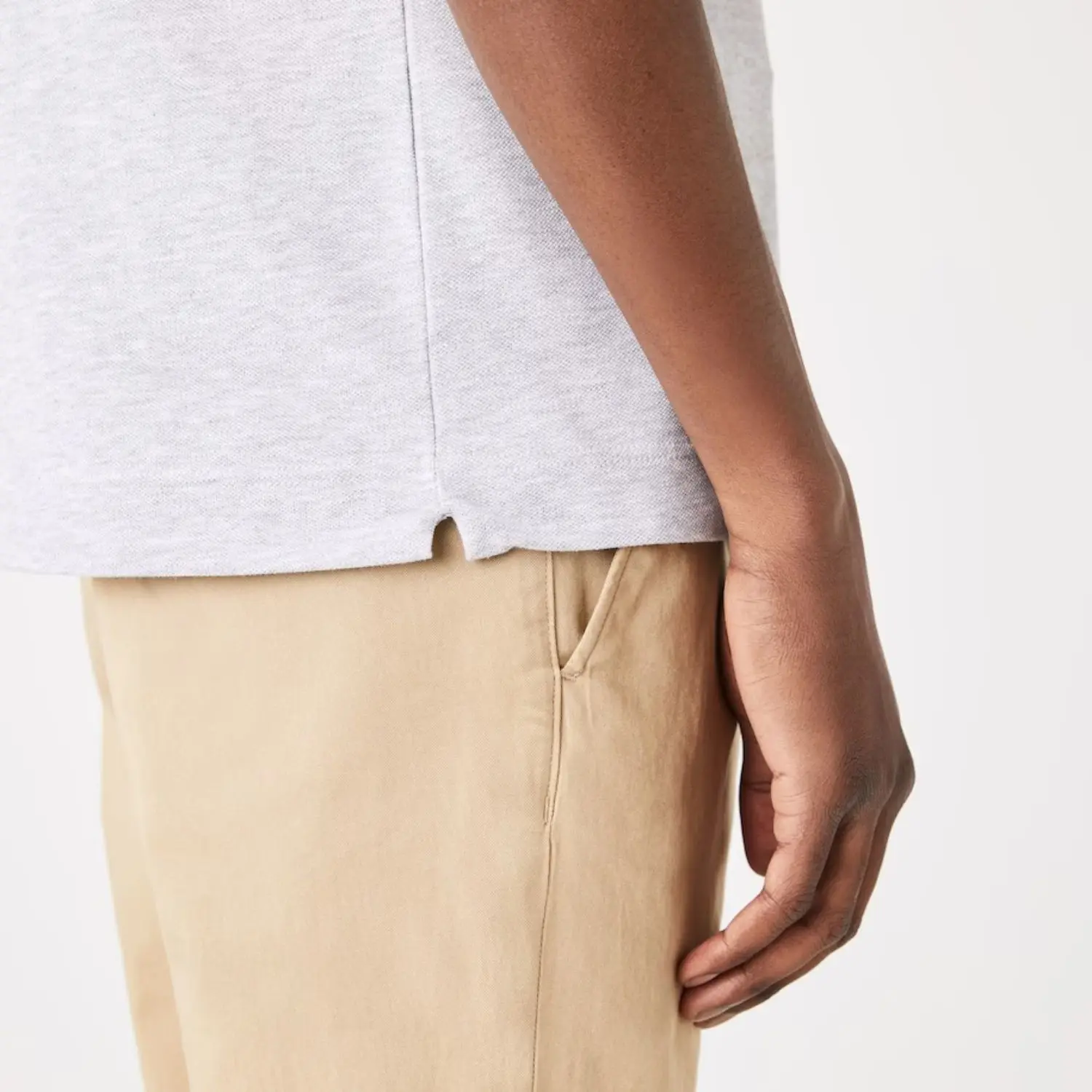 Custom Embroidered Logo Regular Fit 100% Grey Chine Stretch Cotton Pique Polo Shirt with Concealed Button Placket and Rib