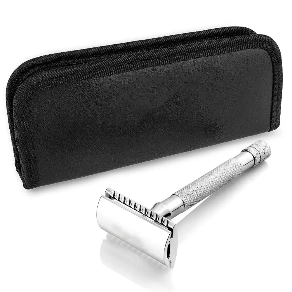 Professional Stainless Steel Full Black Parker Straight Barber Razor with Customized Logo and Packing