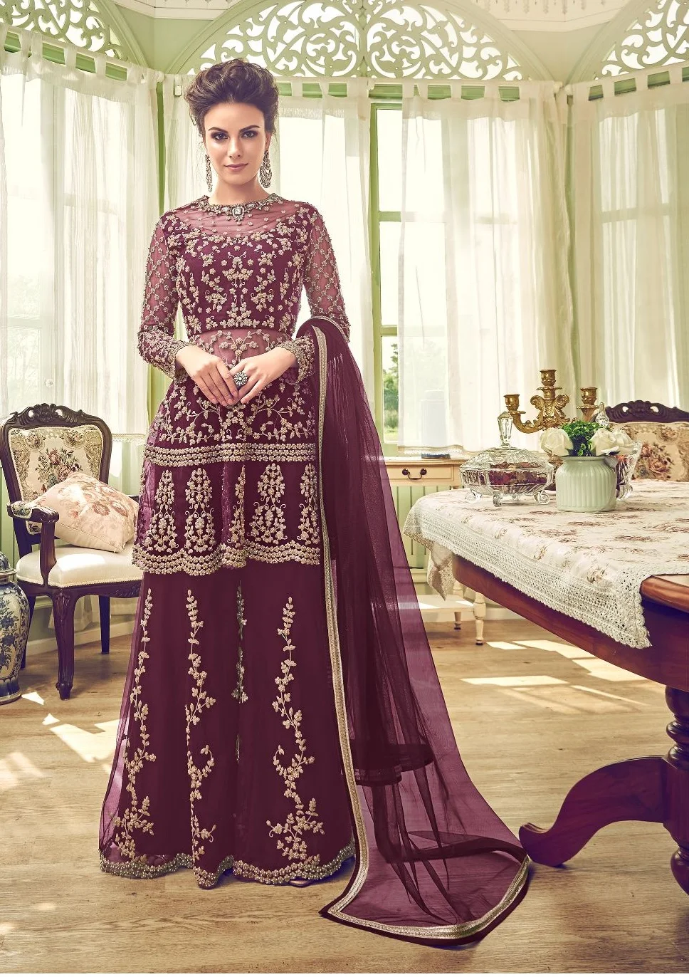 Latest collection 2021 Anarkali suit with heavy embroidery and stone work / wedding dress / traditional dress