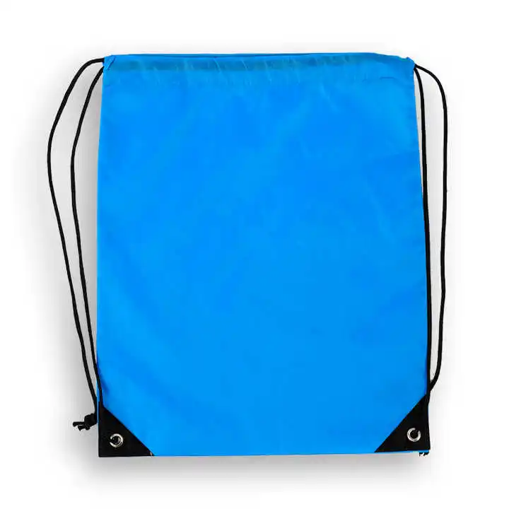 Custom logo plain polyester drawstring bag eco friendly nylon carry gift bag drawstring bag