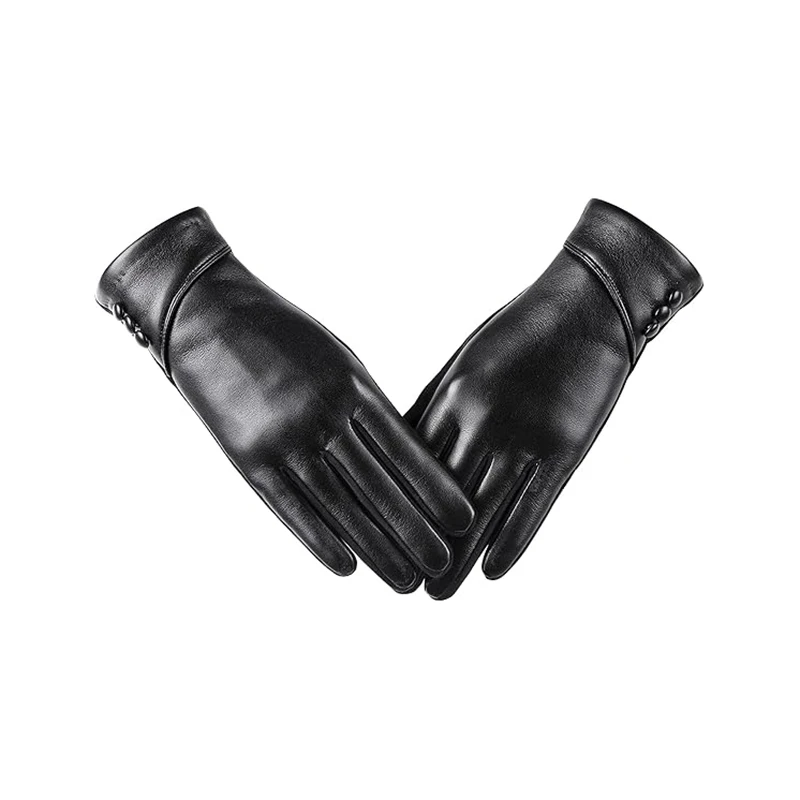 Womens Winter Leather Gloves Touch Screen Wool Lined Windproof Warm Suede Fashion Dress Gloves