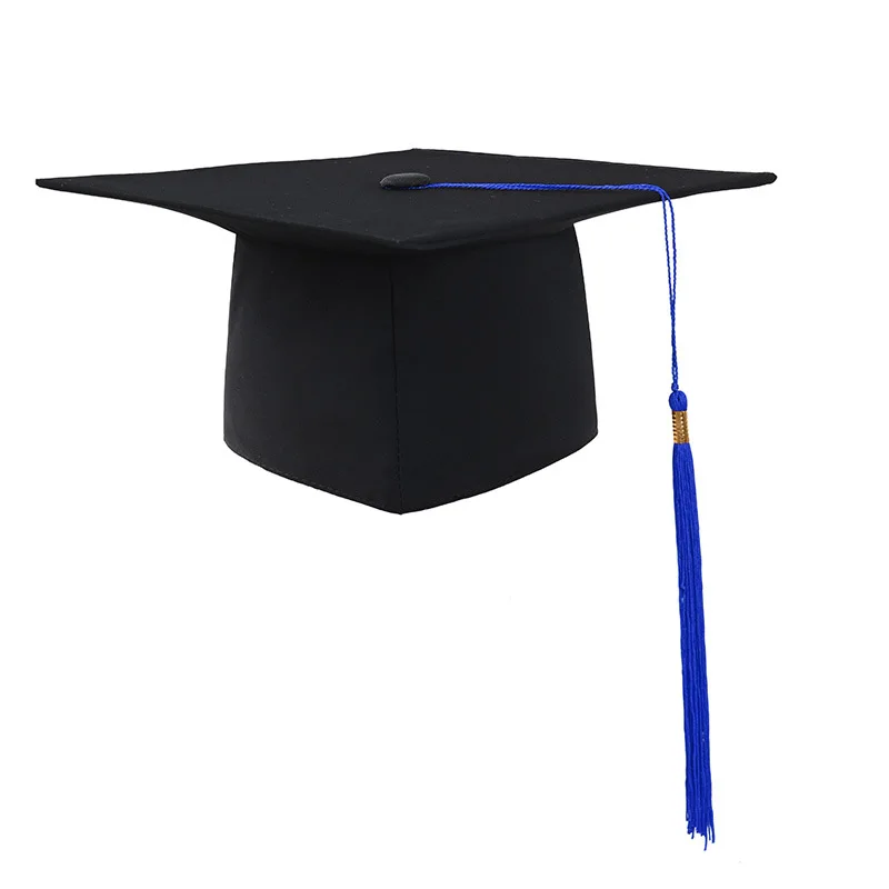New High Quality Adult Bachelor Postgraduate Master University Academic Mortar Board Graduation Cap with Tassels Doctor Hat