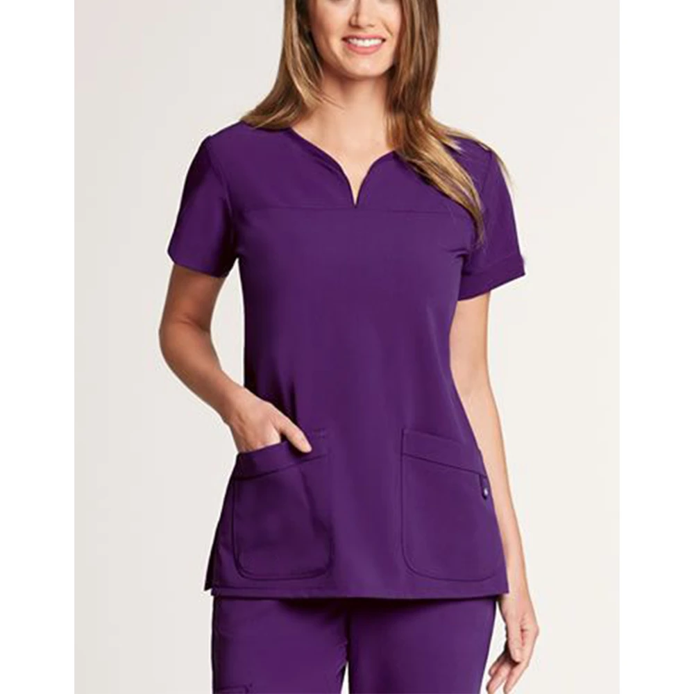 High quality spandex medic plus size woman purple nurse custom medical uniforms scrubs sets joggers stretchy Hospital Uniforms