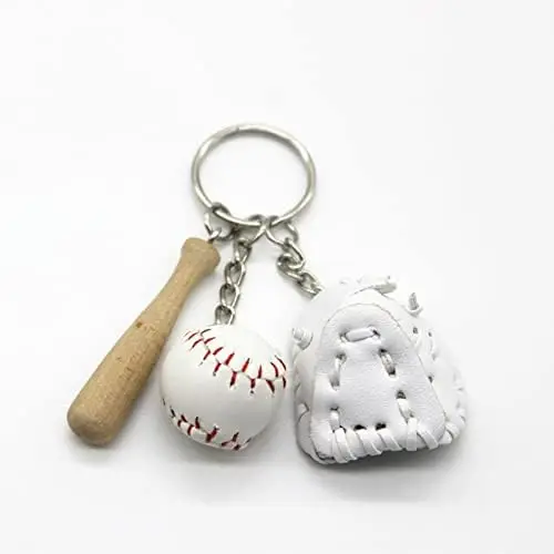 Baseball Bat Keyring Decorative Jacket Chain Attachments for Leather Jackets and Ladies Bags Key Chain
