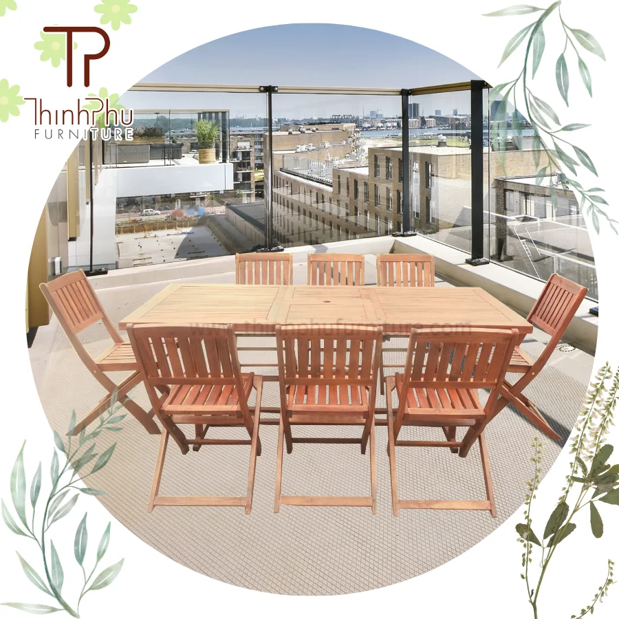 Cheap Garden Rustic Farm Table Pine Wood Dining Table and Chairs with Detachable Leg for Wedding Venue