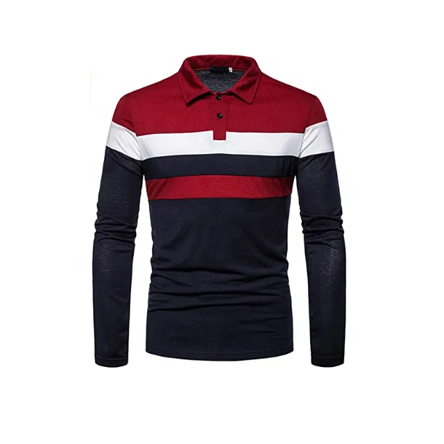 100% Authentic Men Full Sleeve Polo T Shirt Sets With Unique Design Available On Sale In Different Colors