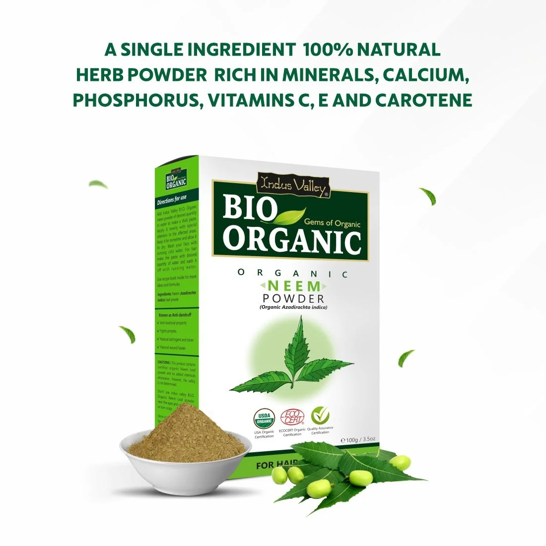 Bio Organic Neem Leaf Powder and Multani Mitti Powder Combo Herbal multani mud wholesale Herbs Henna Hair Color