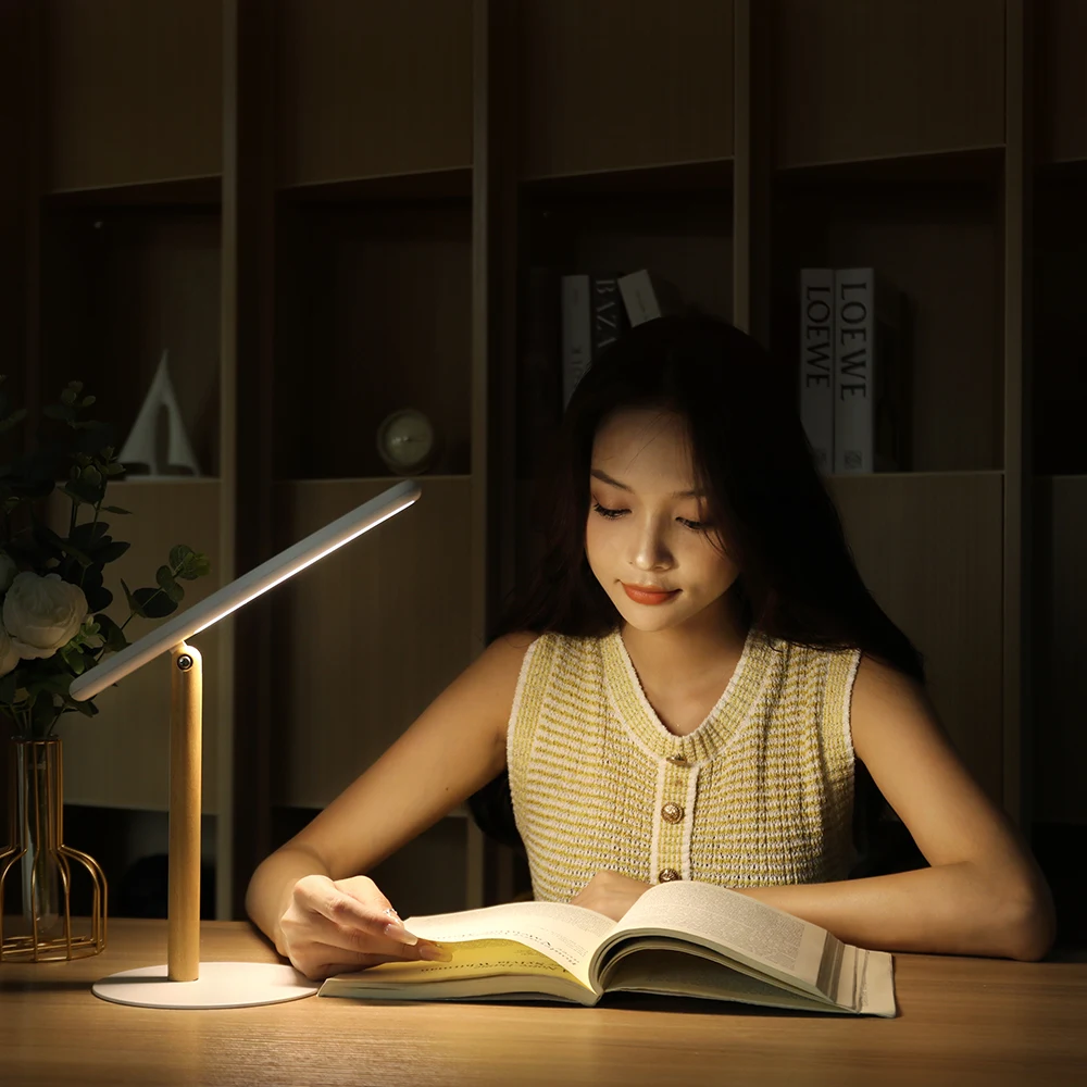 Rechargeable LED Desk Lamp - Eye-Caring Study and Reading Office Table Light for Home Office