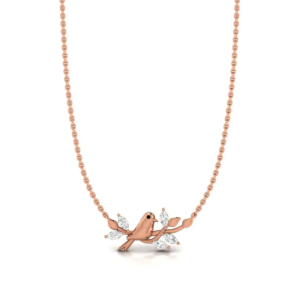 Ожерелье с птицами сочетает в себе изящество Воробьев и красоту акцентом на бриллианты маркизы 925 чистым серебром