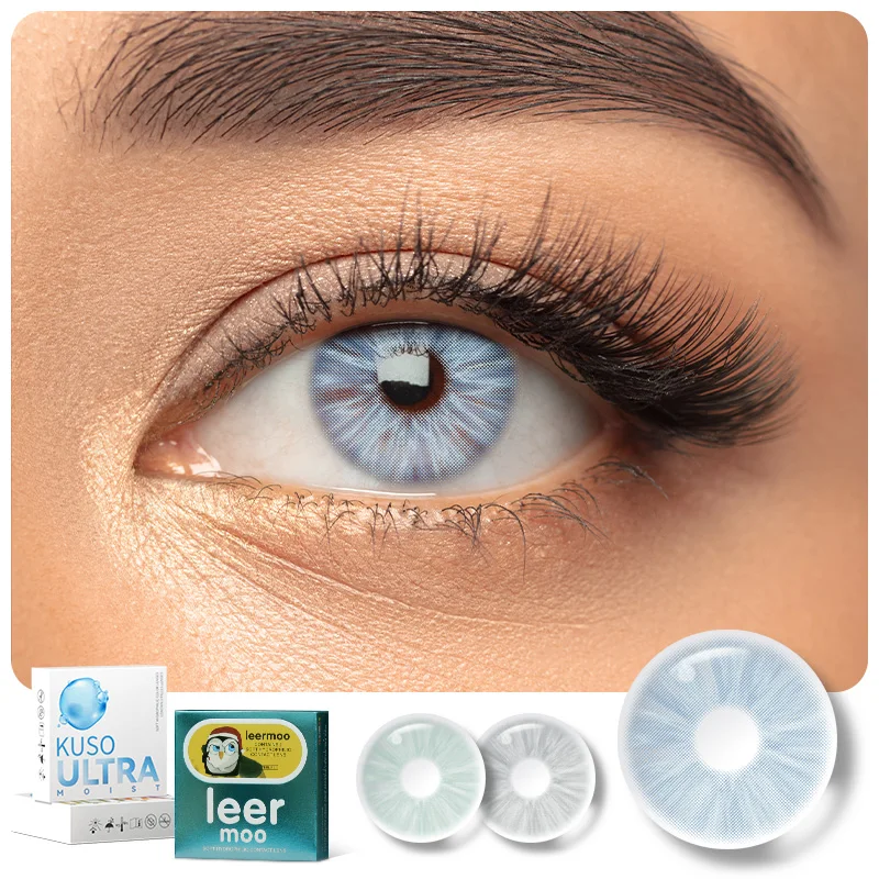 Customized disposable gray wholesale Leemoo META yearly color eye lens contact lenses colour len with power for lady mini
