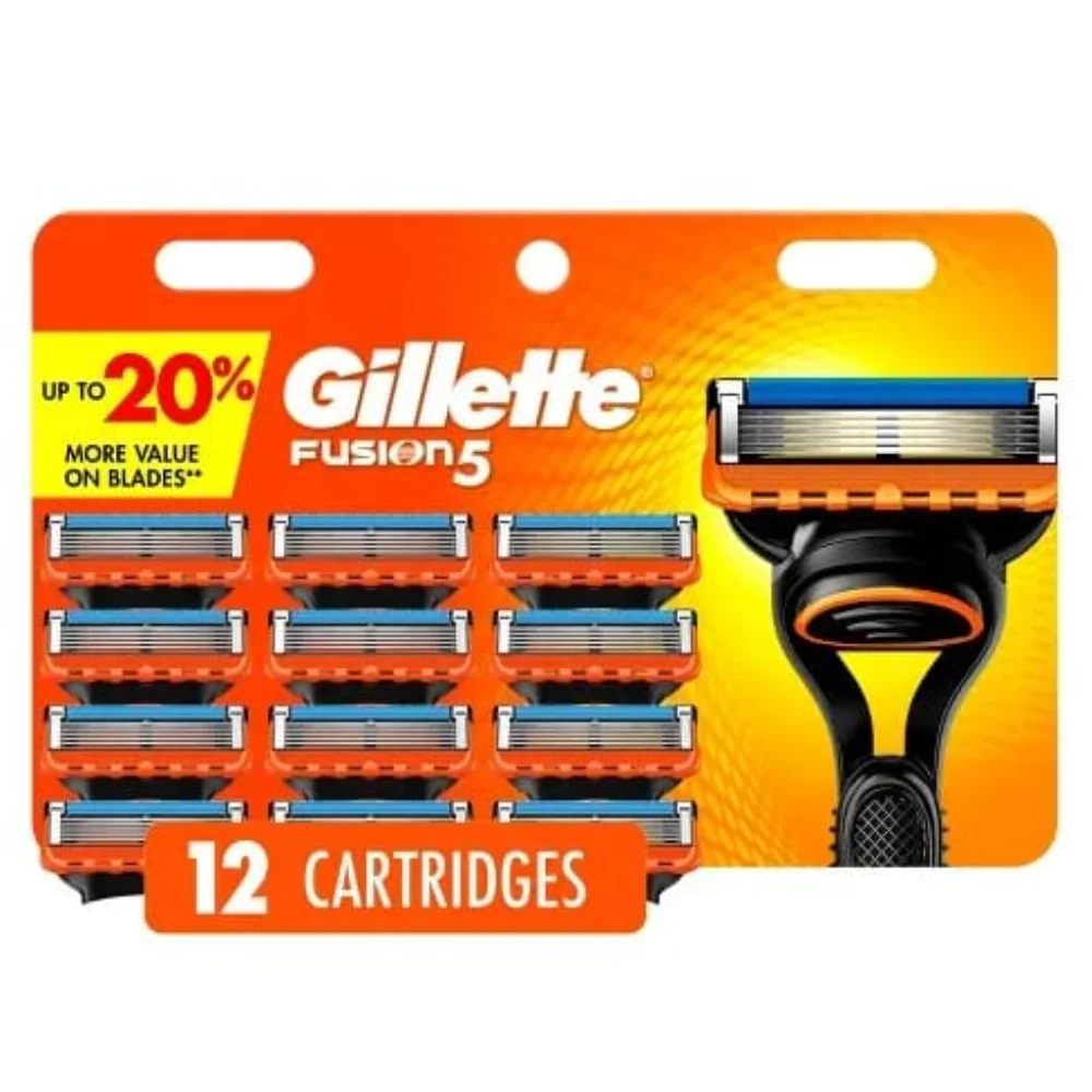 Мужские лезвия для бритвы GilletteFusion5 комплект из 16 сменных лезвий с точным триммером 5 антифрикционных