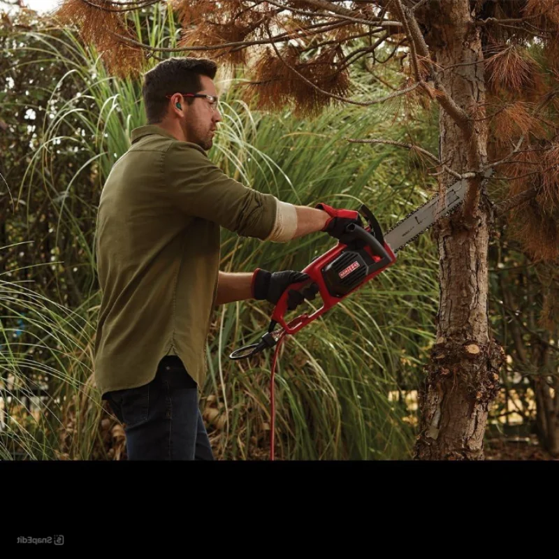 HOT DEAL 16-Inch Corded Electric Chainsaw with Low Kickback, Auto-Oiling, and Tool-Free Chain Tensioning