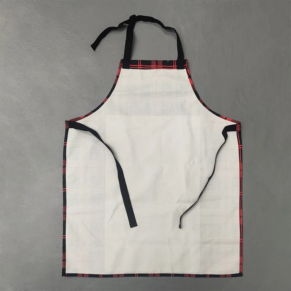 Sublimation blank New product personalized pattern customized cotton linen checked apron