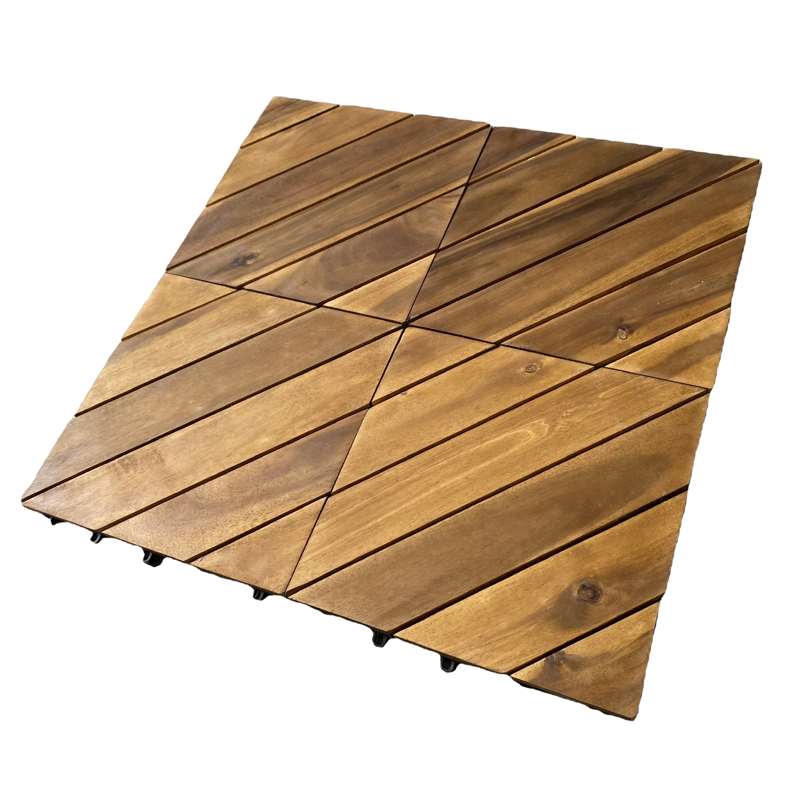 Tiles decking- Using in/outdoor - wood deck tiles 6 slats diagonal Interlocking Deck Tiles for Sale From Vietnam