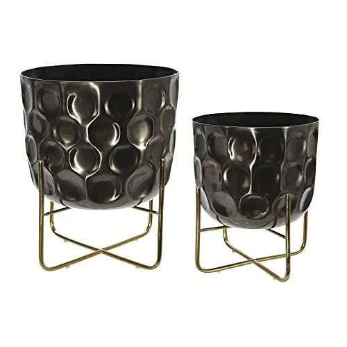 Exclusive Design Planter For Plant Seeding Round Shape Popular Metal Plant Pot Supplier & Manufacturer By India