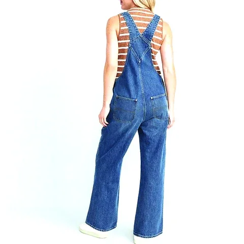 Custom Crew Neck custom logo printing denim fabric Loose Pullover Wide Leg Long Trouser Women Set 2 Pieces Fashion Casual Suits