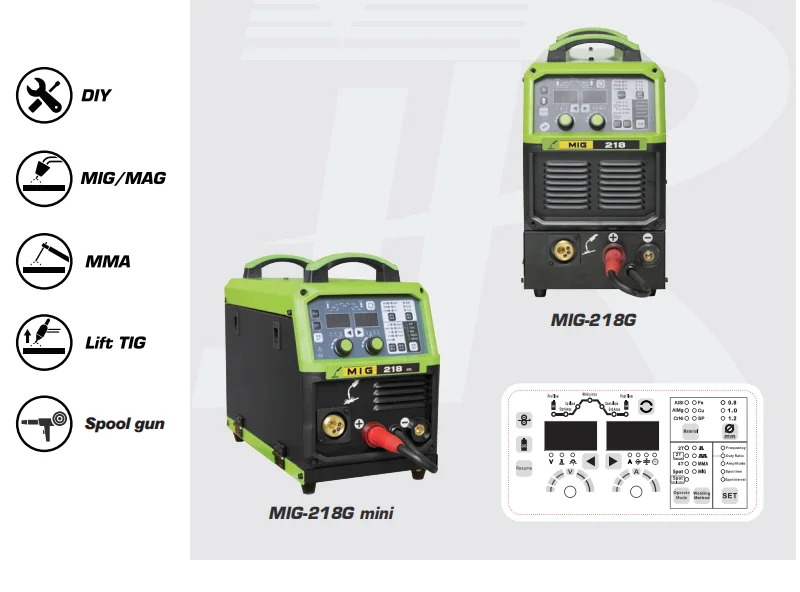 MIG/MAG/Lift TIG/MMA высокоскоростной двухимпульсный сварочный аппарат MIG для нержавеющей стали и алюминия MIG-218G