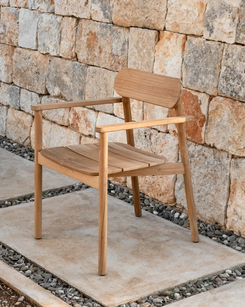 Modern Outdoor Stacking Chair Solid Wood Material Modern Style Garden Stacking Chair Dining Room Furniture Wholesale