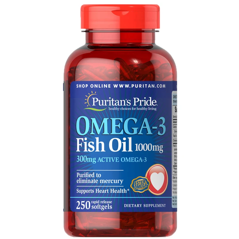 Wholesale Puritans Pride Triple Strength Omega-3 Fish Oil 1000 mg (300 Mg Active Omega-3), 250 Count Antioxidant USA Distributor