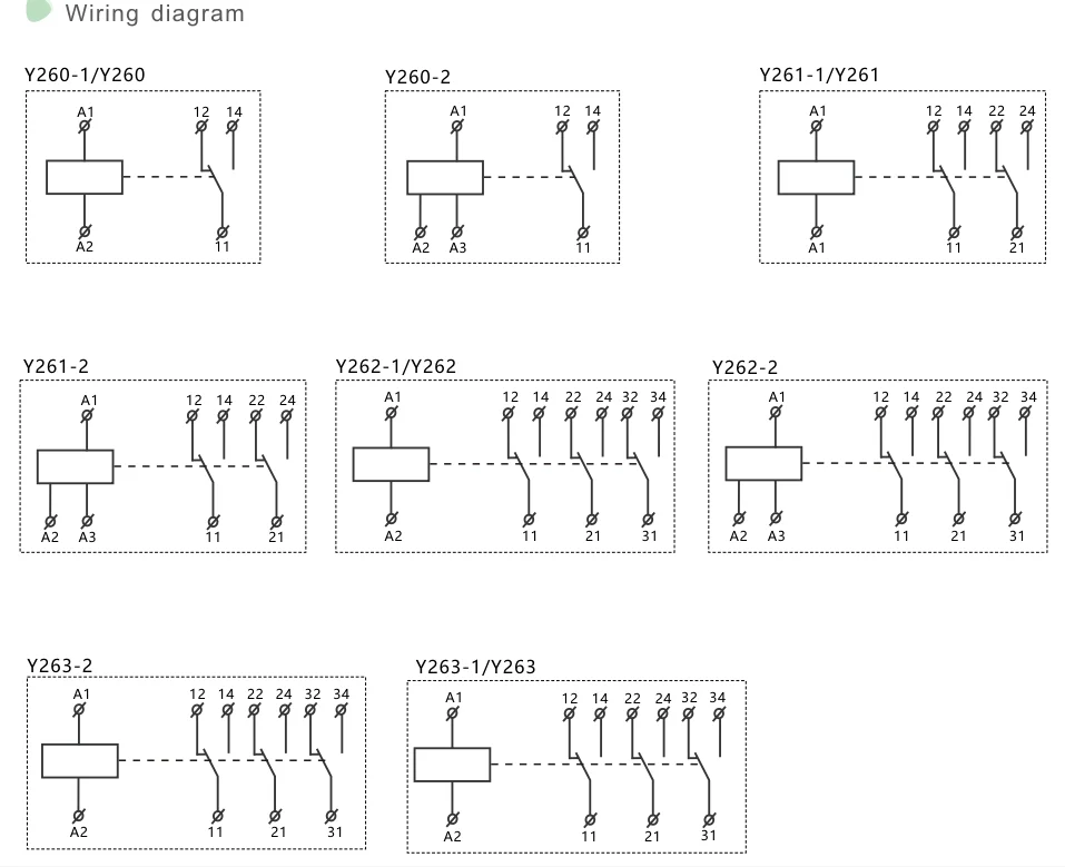SiRON Y261 AC/DC 12V 24V AC220V  Intermediate Relay Auxiliary Relay