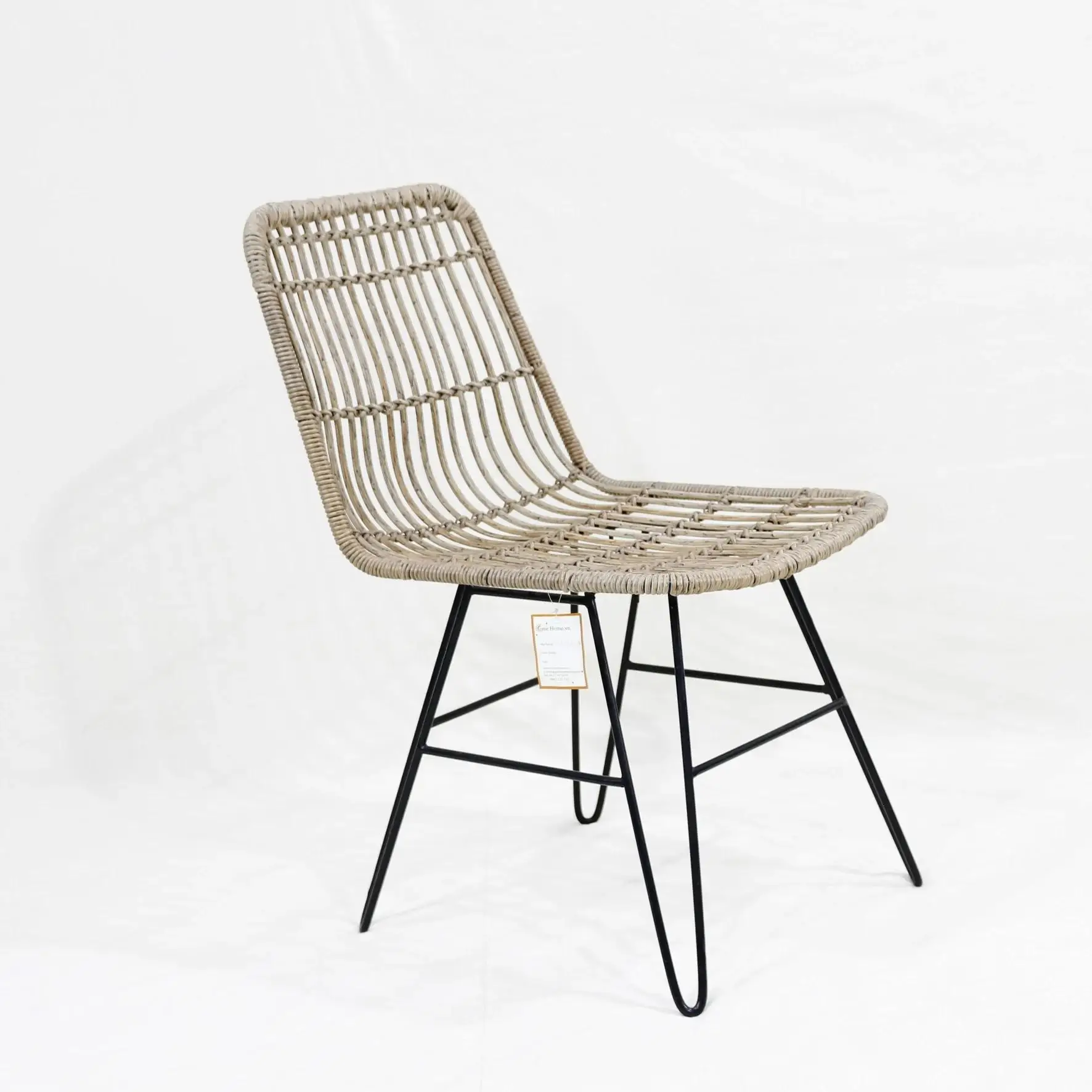 Comhome-High Quality Outdoor Furniture Stackable Iron Frame Rattan Din Wicker Cane Patio Dining Chair