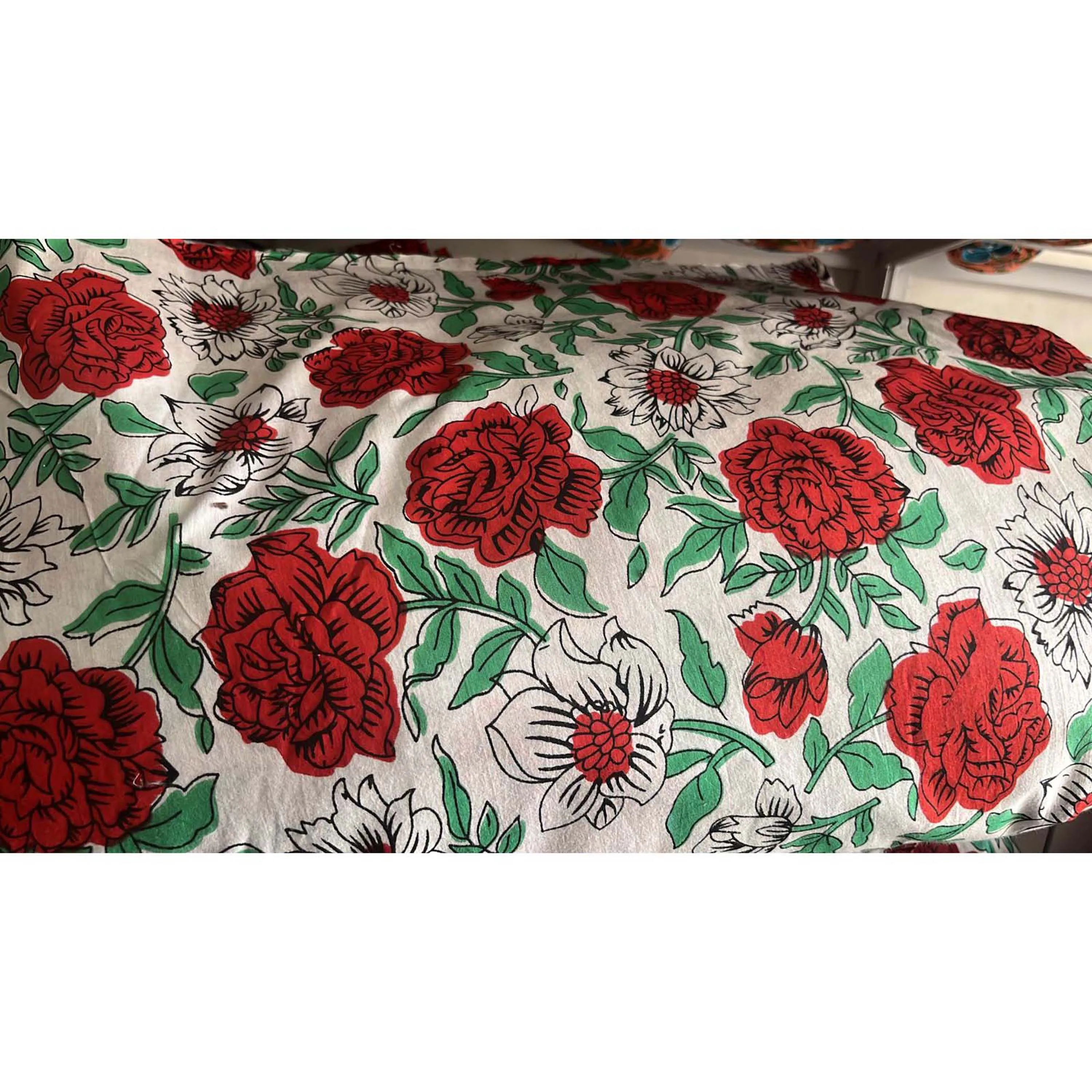 Beautiful Hand Block Print Fabric Floral Print Indian Kimono Rob Fabric For Indian Dress Cotton Hand Block Floral Print Fabric