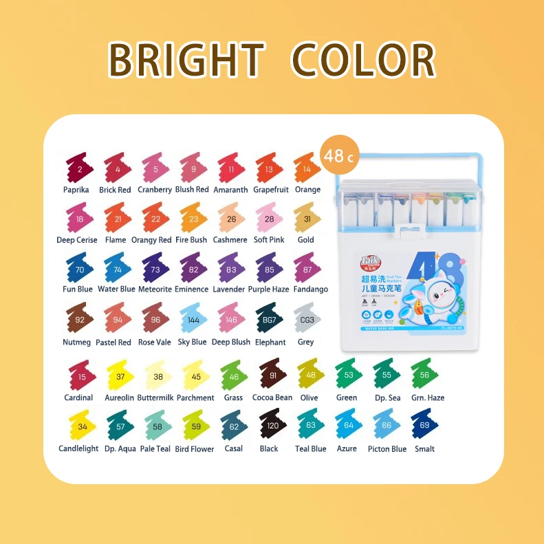12/24/36/48 Colors Washable Double Tipped Art Markers Set for Artists Adults Coloring and Illustrations