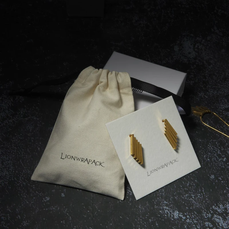 Рекламная эко-муслиновая упаковка для ювелирных изделий Lionwrapack, Хлопковый мешок, индивидуальный органический хлопок, сумка на шнурке для свечей