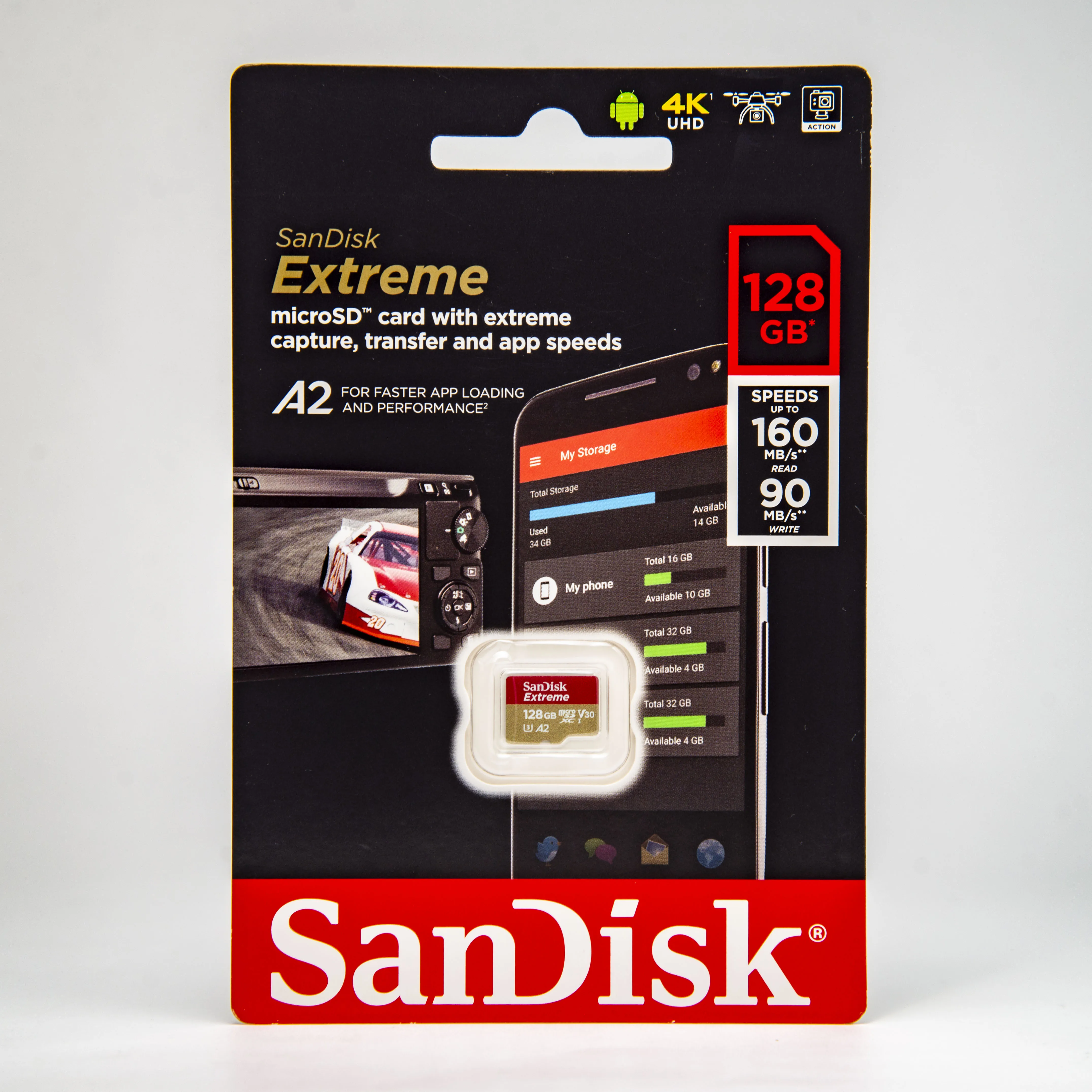 SDSQXA1-128G Micro Secure Digital Card For SDXC V30 128GB R160W90