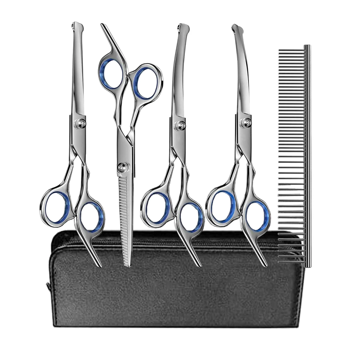 Wholesale Pet Shear Dog Grooming Scissors Private Label Straight Curved Shears Sharp Edge Animals Hair Cutting Tools