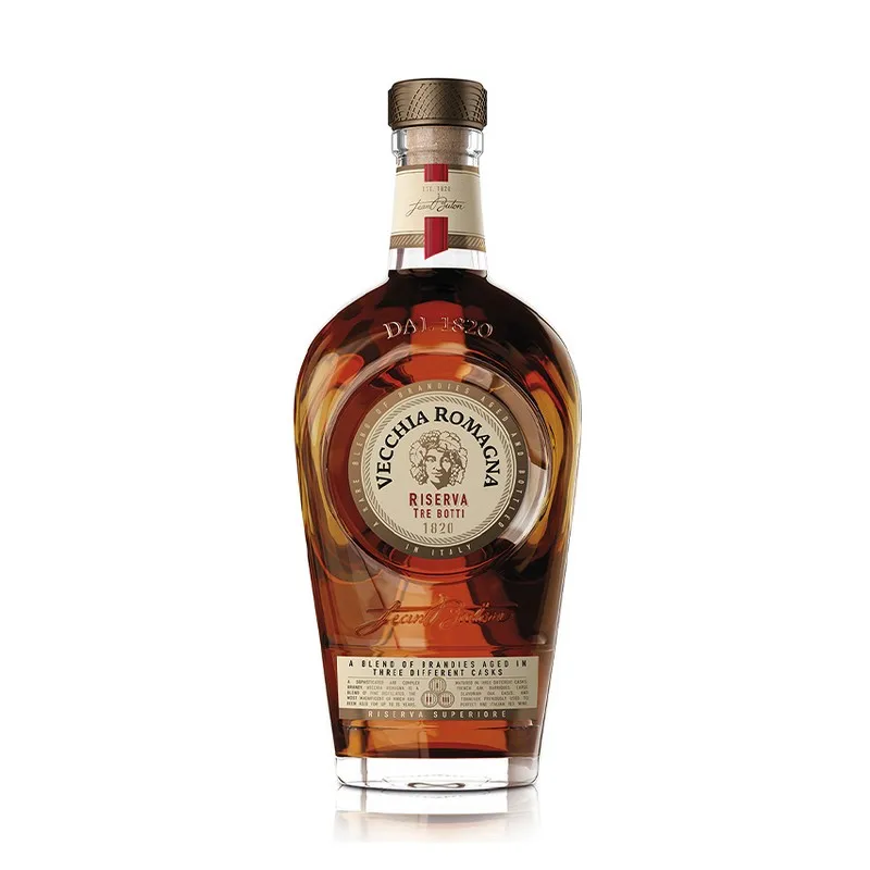 Premium line Top Quality Made in Italy Brandy Vecchia Romagna Riserva Tre Botti 6 x bottle 0,70ml ready for export