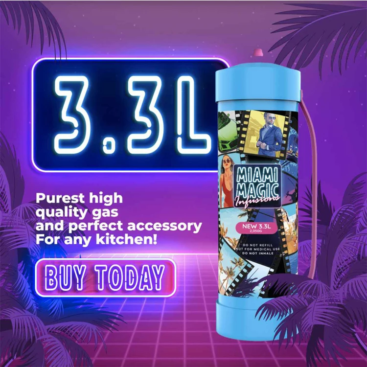 Miami Magic 3.3L Whip Up Cream Charger Cylinder for Restaurants and Bars at Low Market Price from Top Listed Supplier