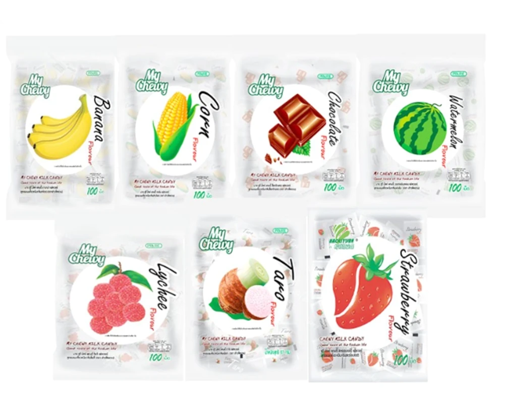 My Chewy Milk Candy Strawberry Flavour Sweet Soft Good Taste GMP Grade AA Quality Product 360 g (100pcs.)