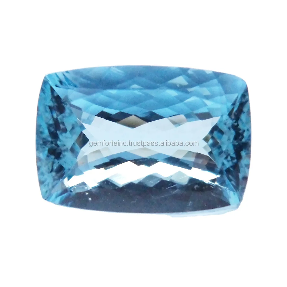 4x3MM Rectangular Blue Aquamarine Loose Cut Gemstones Calibrated Shapes Natural Certified Indian Manufacturer of Bulk Gemstones