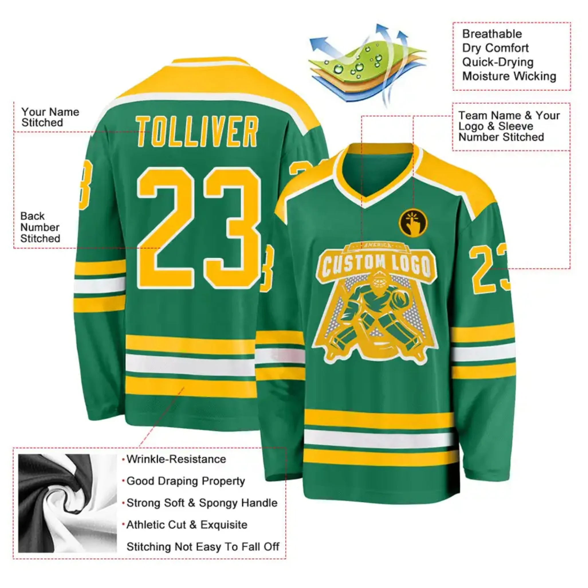 Custom Made Ice Hockey Jerseys Embroidered & Sublimation Printed Hockey Uniforms Oversized Sublimated Hockey Jersey Unisex
