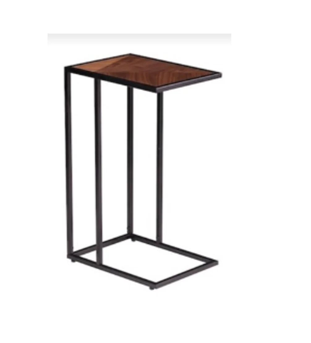 Tall slim flower decorative wooden table Coffee High Quality Metal Round Side Table With Meta lTop metal frame Dining